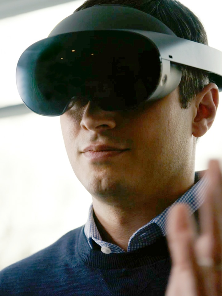 Man in VR glasses